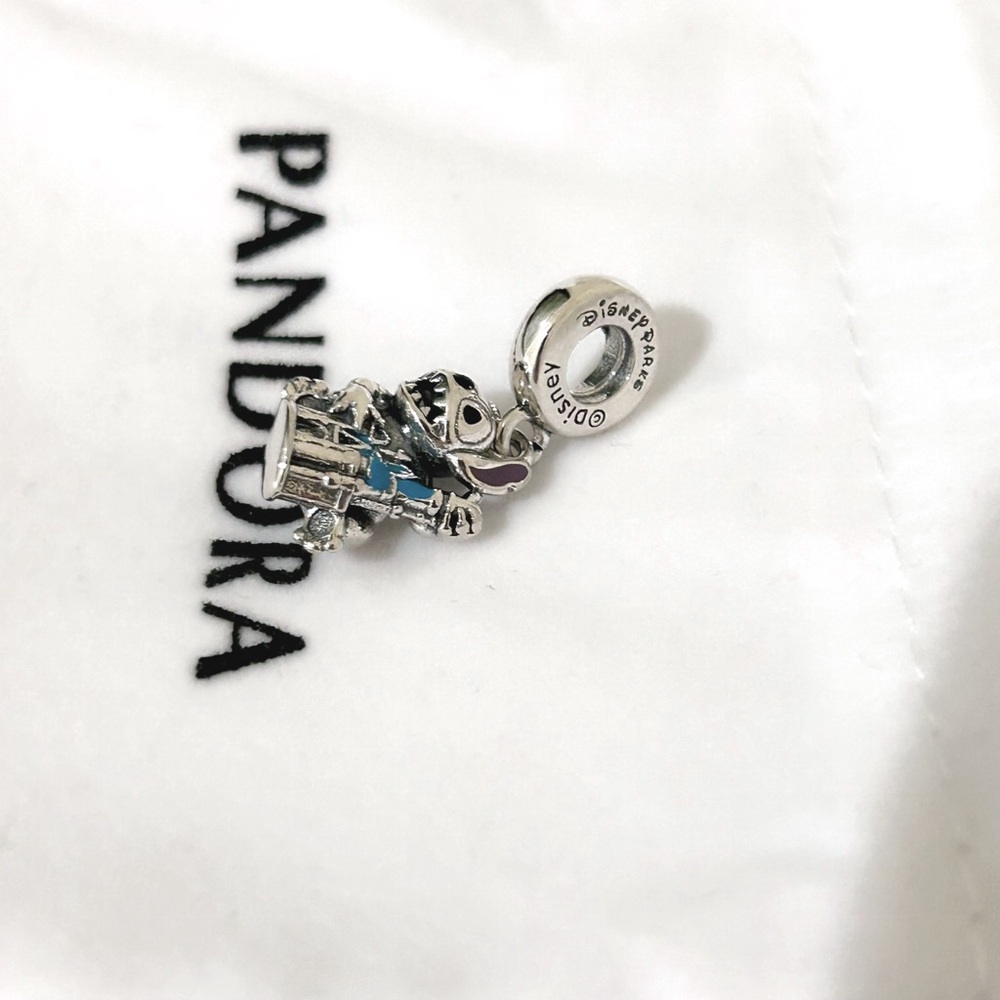 PANDORA DISNEY PARK Lilo Stitch & Fantasyland Castle Dangle Charm w/box - Picture 3 of 6